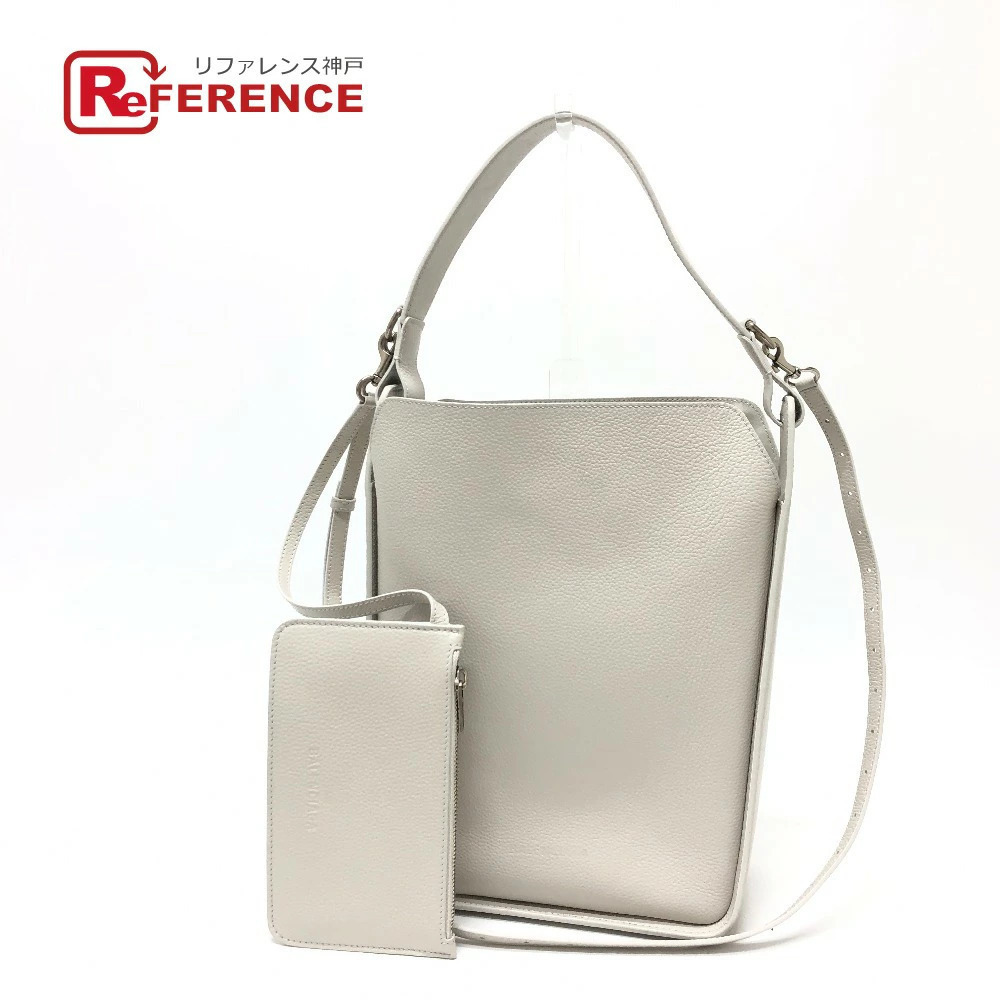 BALENCIAGA North South Bag Shoulder Leather White
